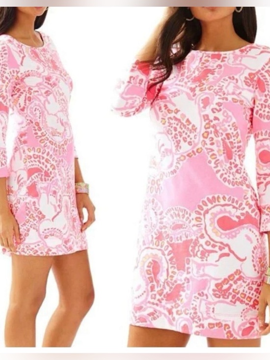 Lilly Pulitzer Dresses & Skirts - LILLY PULITZER Pink Marlow Dress Hot Coral Trunk in Love Size Large